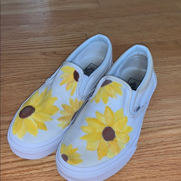 sunflowers painted on vans